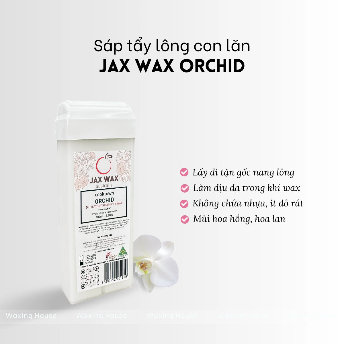Sáp Wax Lông Con Lăn Jax Wax Australia Orchid 100ml