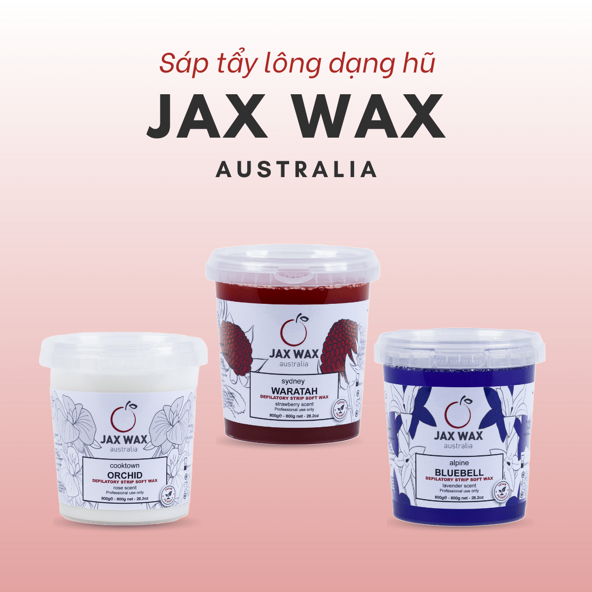 Sáp wax ấm Jax Wax Bluebell hũ 800g