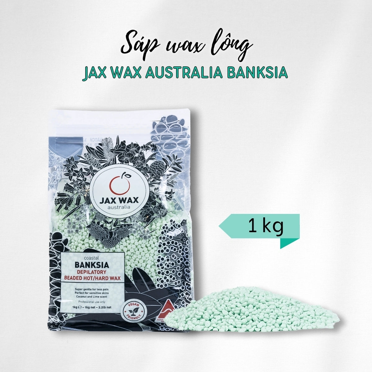 Sáp wax lông Jax Wax Australia Banksia dạng hạt 1kg
