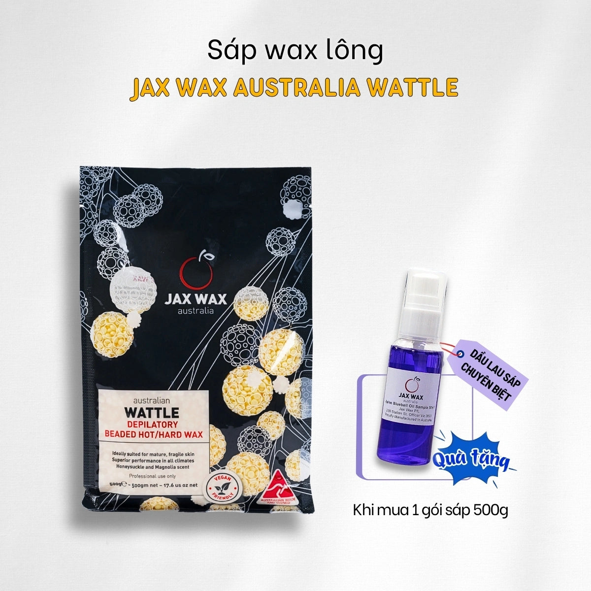 Sáp wax lông Jax Wax Australia Wattle dạng hạt 500g